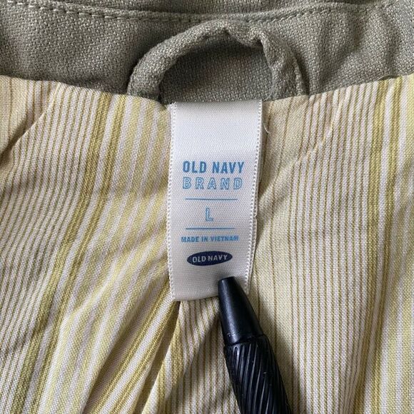 Old Navy women L 2 button fully lined canvas jacket green - Picture 5 of 12